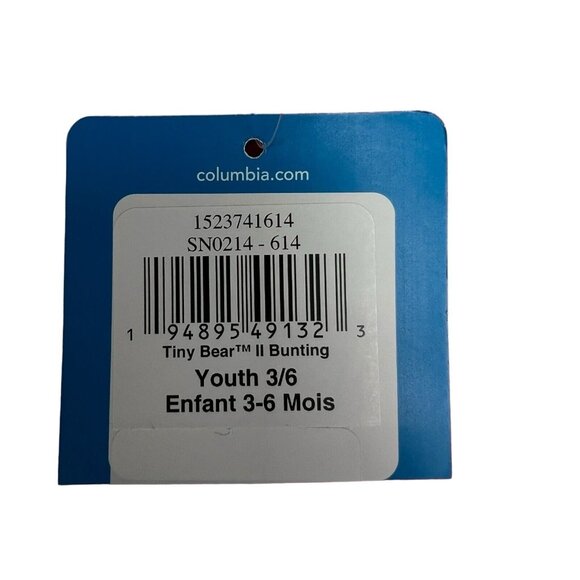 Columbia Tiny Bear II Bunting Pink Full Zip One Piece Infant Girl Size 3-6 Mo. - Picture 3 of 3